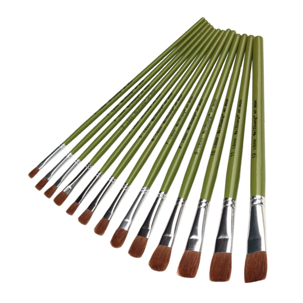 12pcs Oil Watercolor Painting Brushes Multi-function Oil Painting Brushes