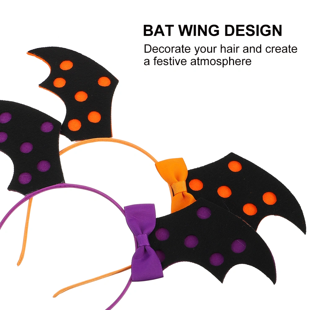 2Pcs Halloween Bat Wing Headband Costume Party Head Band Cloth Hairband