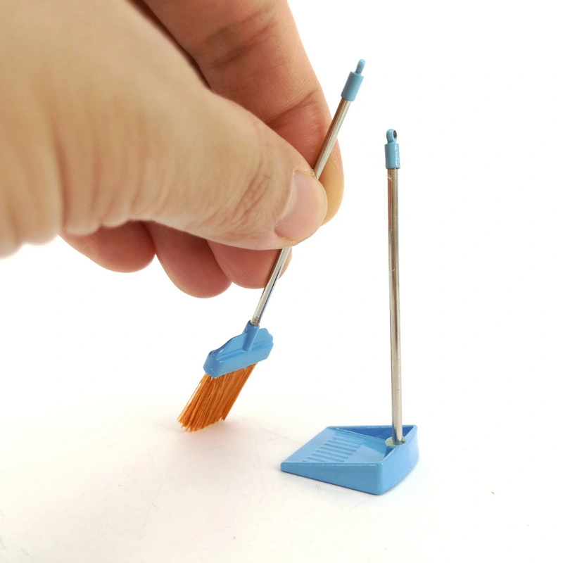 1 Set of Miniature Brooms Dustpan Doll House Cleaning Tools Miniature Brooms and Dustpan Mini Model