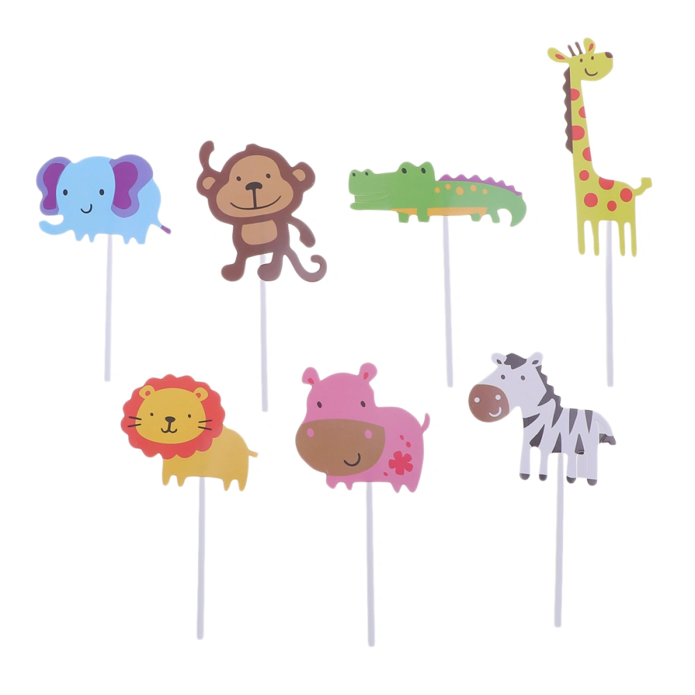 28Pcs Animals Shaped Cake Cupcake Toppers Cake Picks for Birthday Party DIY Cake Decor