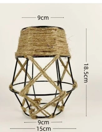 Hanging Lampshade Pendant Lamp Shade Rustic Ceiling Lamp Cover Woven Lamp Cover