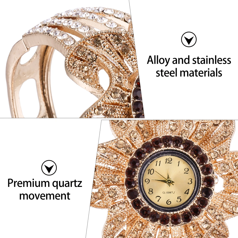 1Pc Rhinestone Inlaid Bracelet Watch Shiny Quartz Watch Wrist Decor for Lady