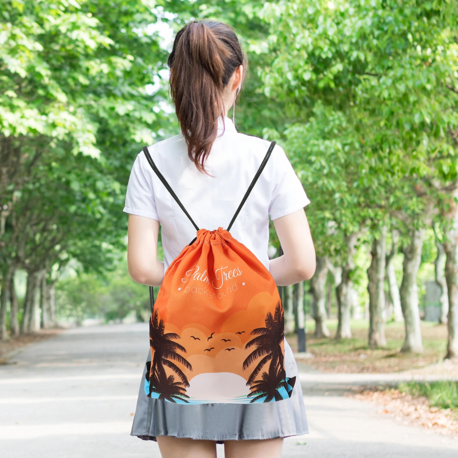 Hawaiian Drawstring Bag Large Capacity Drawstring String Bag Backpack Drawstring Pouch for Camping