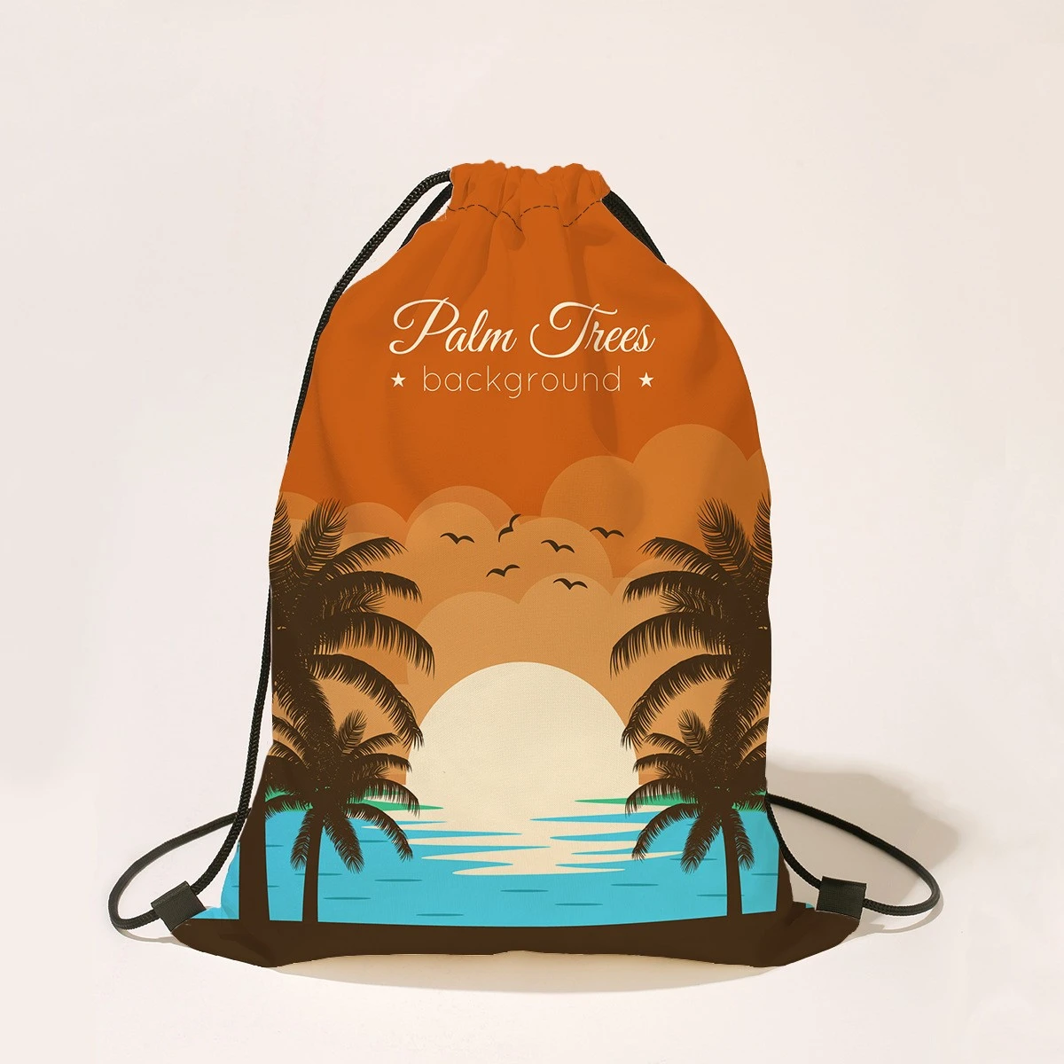 Hawaiian Drawstring Bag Large Capacity Drawstring String Bag Backpack Drawstring Pouch for Camping