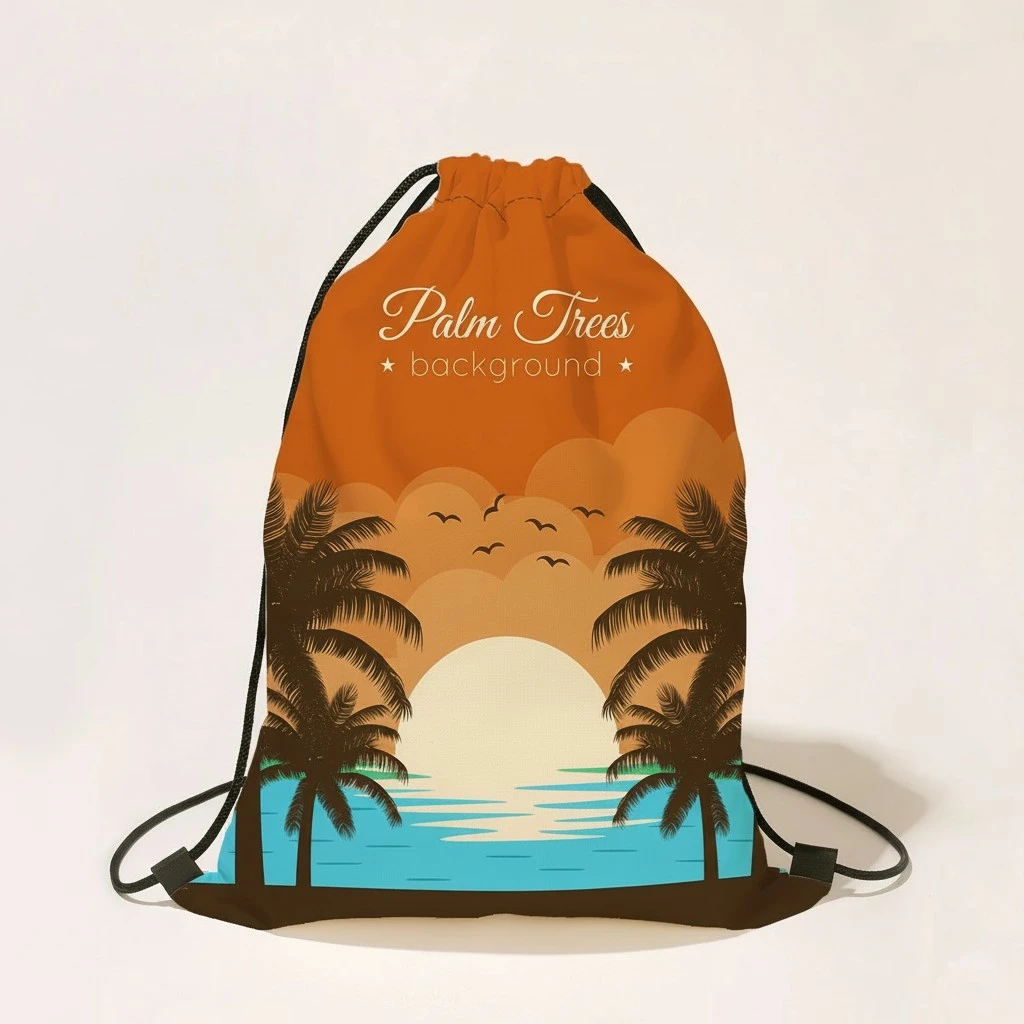 Hawaiian Drawstring Bag Large Capacity Drawstring String Bag Backpack Drawstring Pouch for Camping