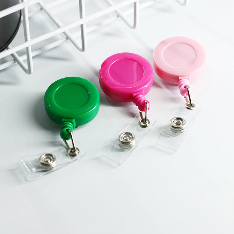 6Pcs Colored Badge Reel Clip Name Badge Holder Decorative ID Card Clip Name Card Badge Reel