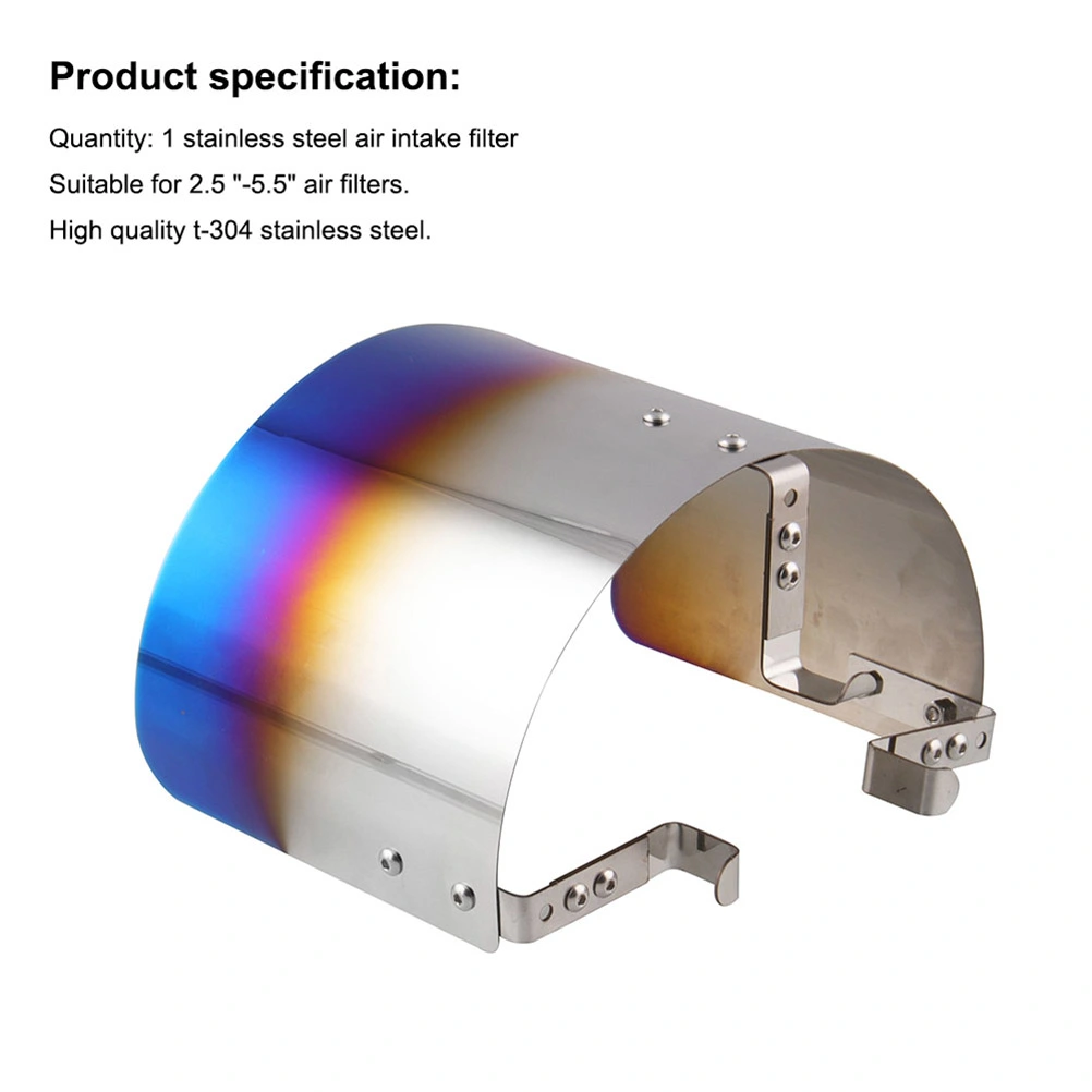 Air Filter Cover Universal Heat Shield Metal Racing Car Cold Air Intake Cone Motion Filter Cover (Colorful)