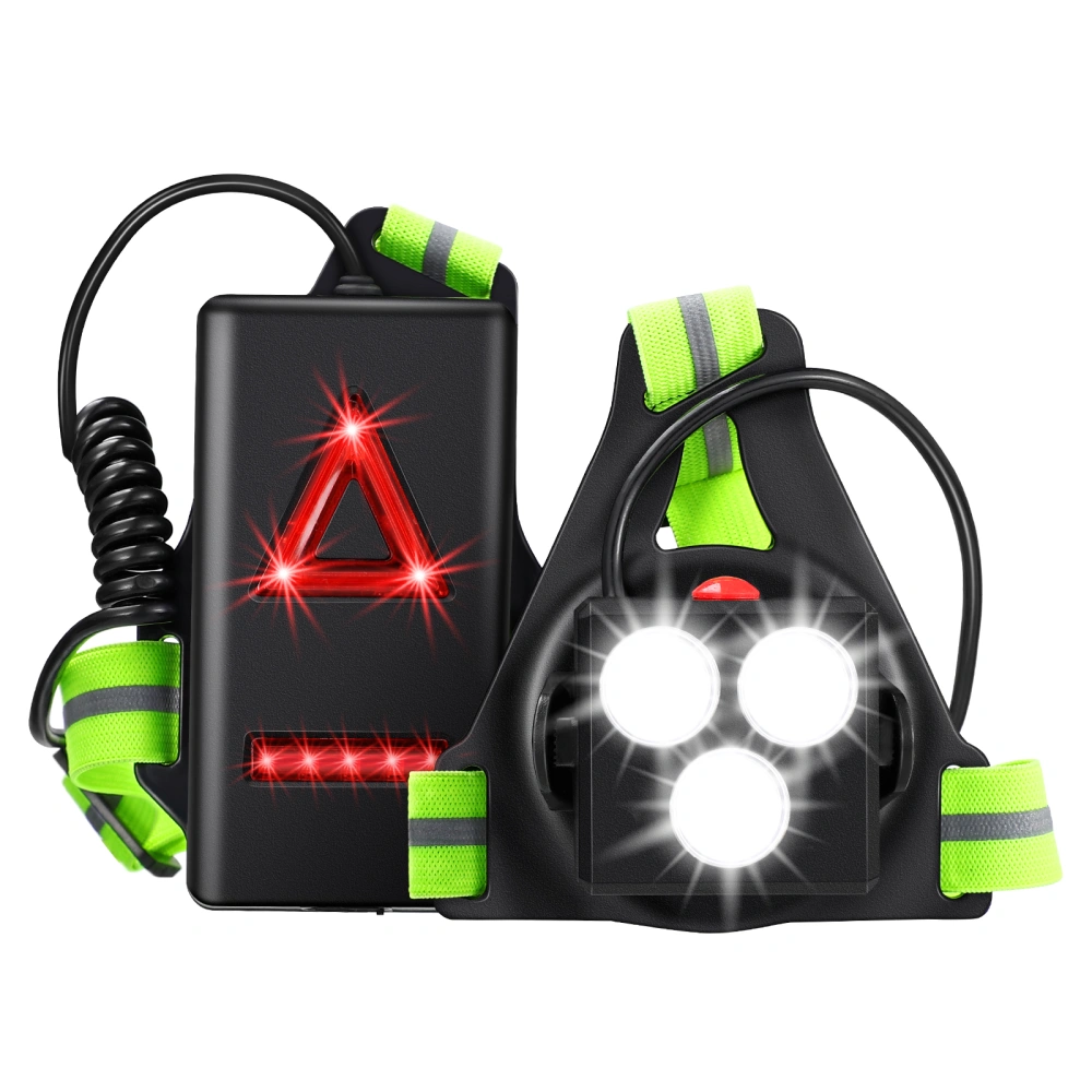 Clispeed 1pc Night Running Light Reflective Running Vest Gear Adjustable Beam Night Safety Light Jogging Cycling Light