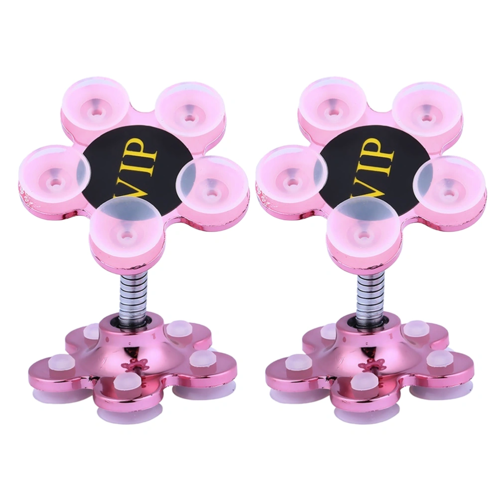 2 Pcs Double-sided Silicone Suction Cup Phone Holder Car Mount Phone Carrier Creative Universal Mobilephone Stand Bracket (Rosy)