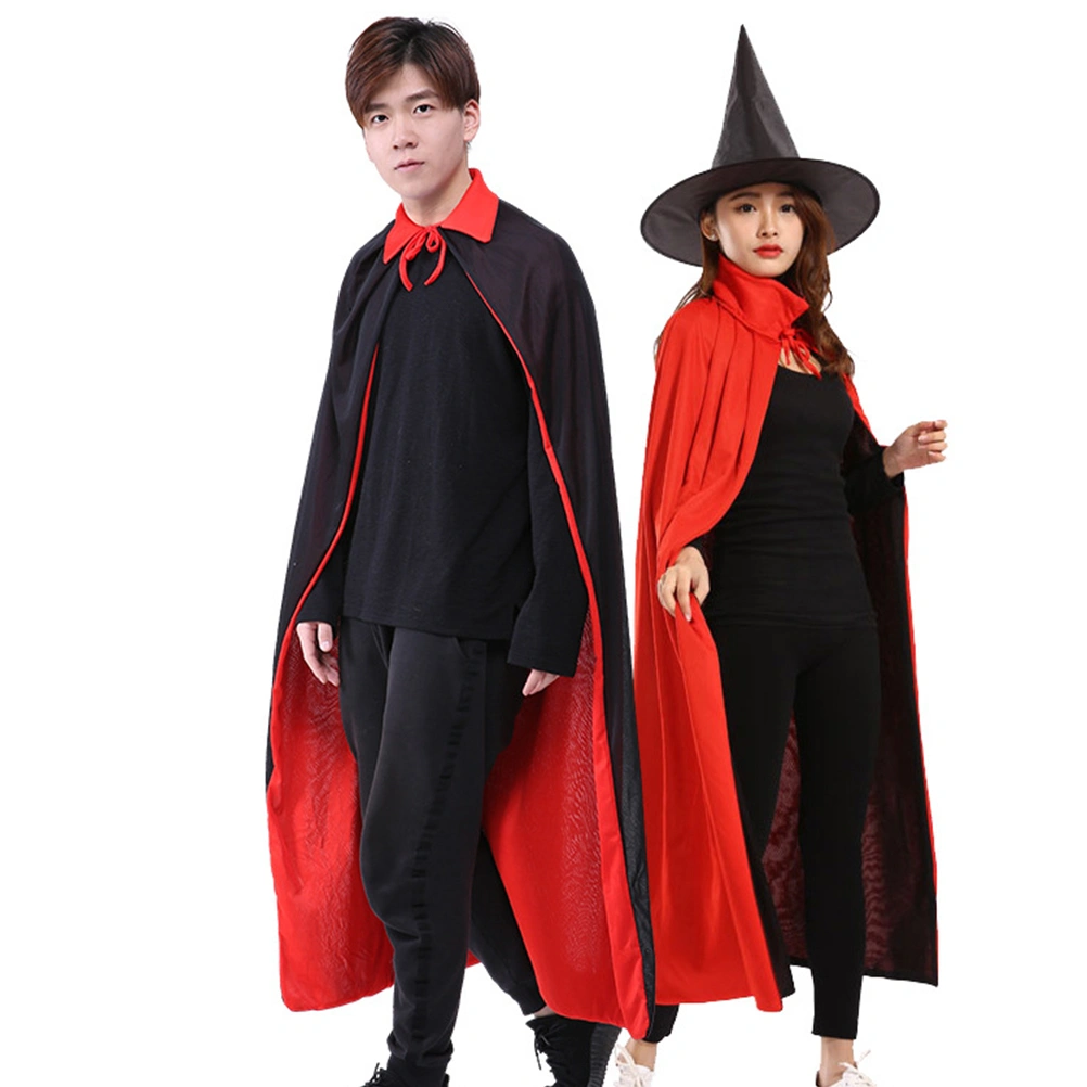 1 Set/2pcs Halloween Cape Costume Cosplay Accessory for Adult (Black, Red)