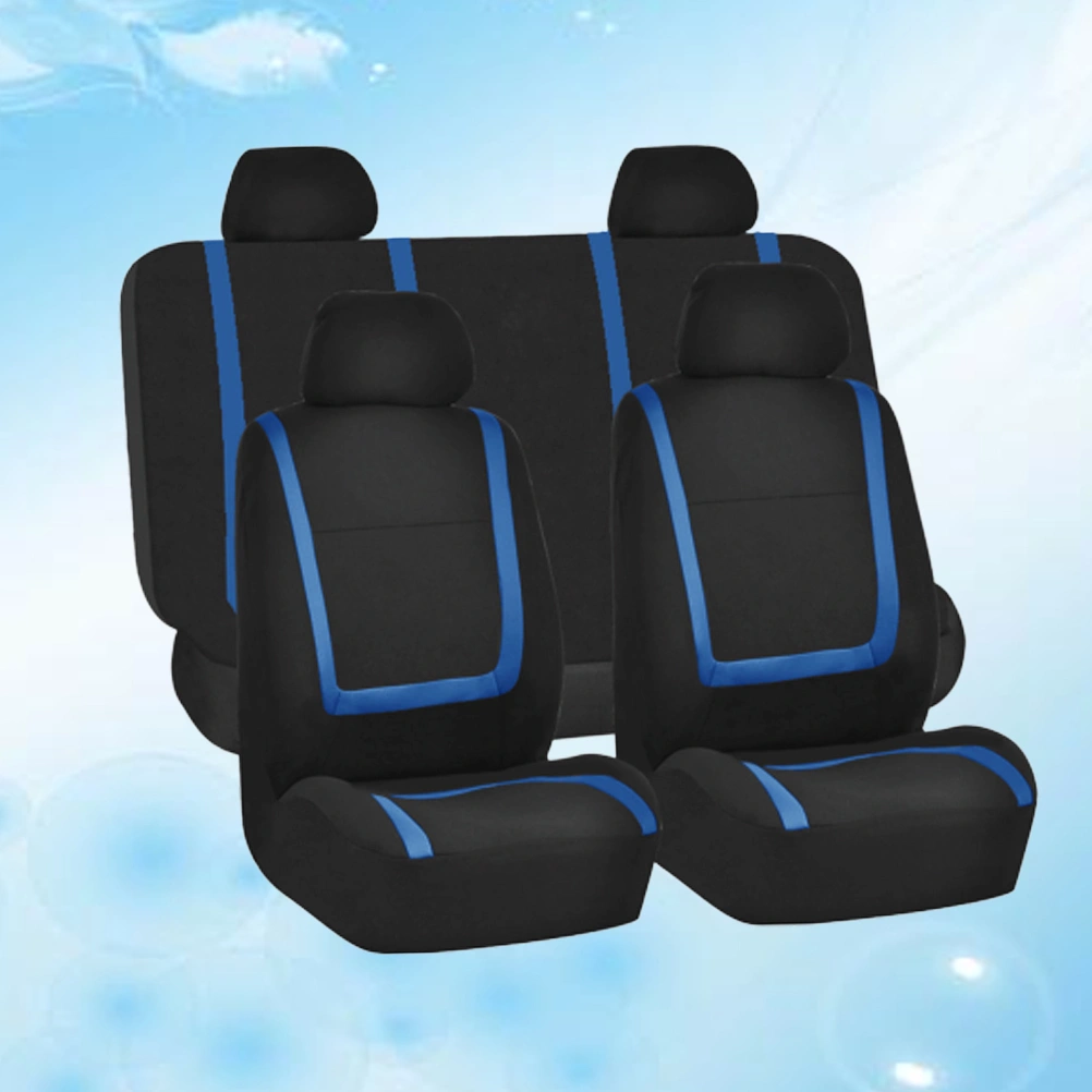 9 Pcs Car Seat Cover Universal Auto Seat Cover Thicken Wear Resistant Car Seat Protector Mat Car Interior Accessory (Blue)