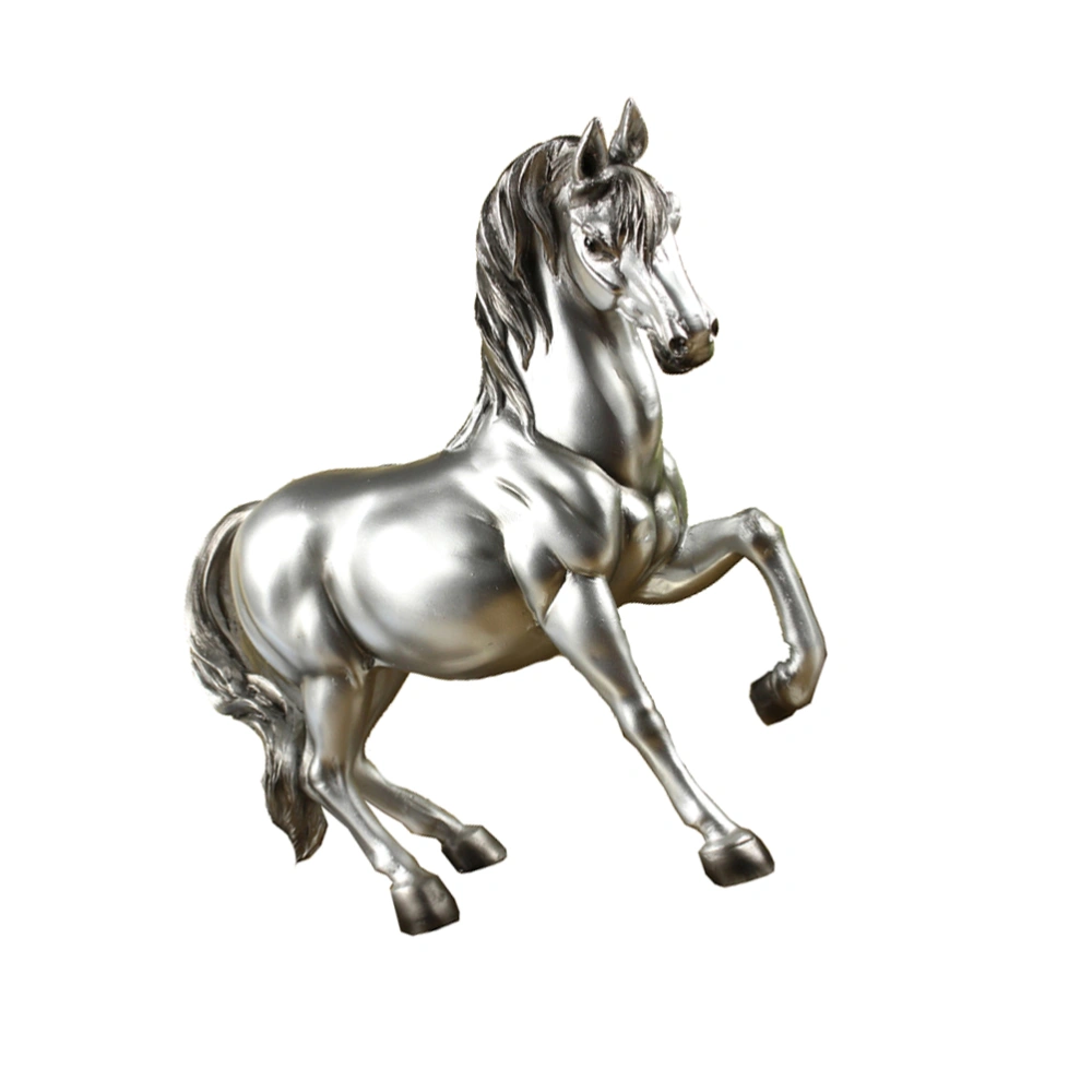 1pc Horse Shape Storage Jar Delicate Saving Pot Resin Art Coin Bank Smooth Money Pot Creative Gift for Kids Silver