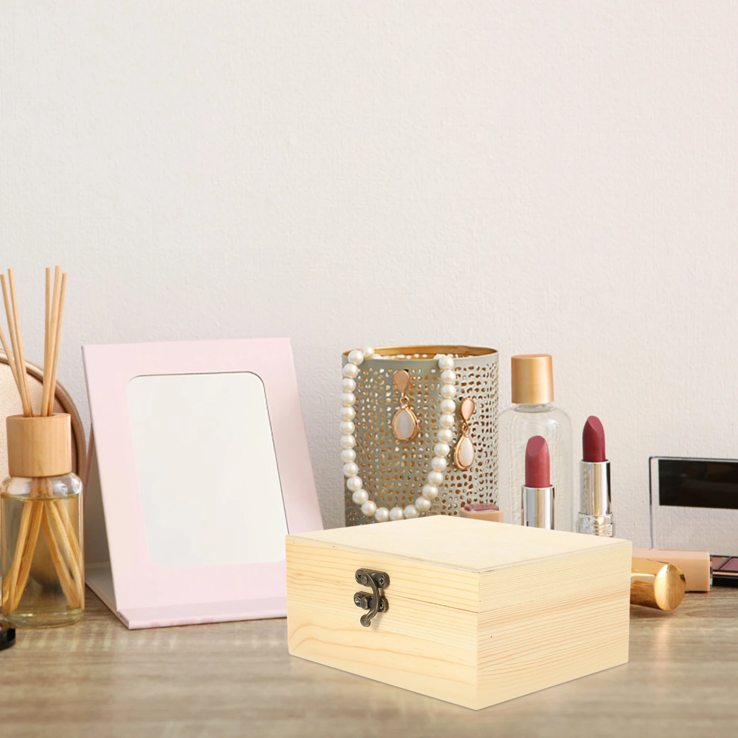 Wooden Jewelry Box Jewelry Case Wood Small Gift Storage Box Packing Case