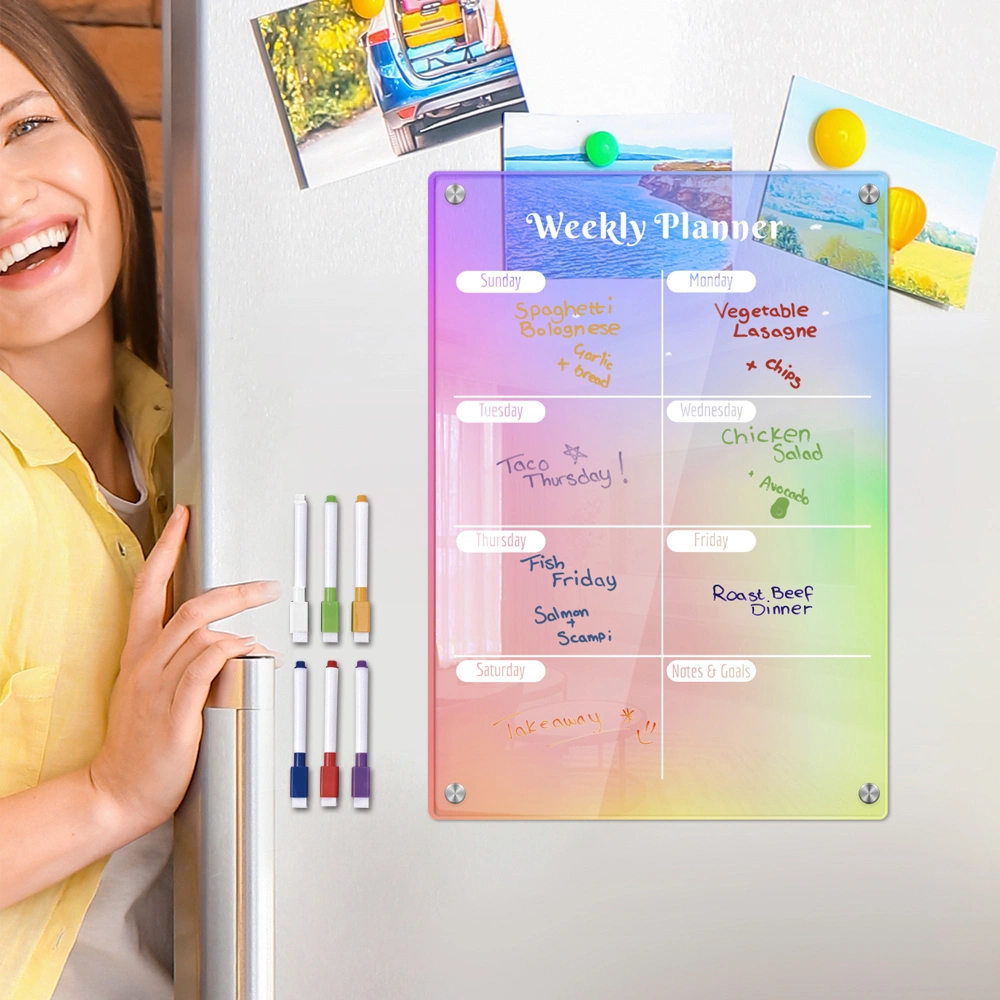 1 Set of Fridge Magnetic Board To Do List Board Erasable Weekly Planner Board Reusable Dry Erase Board