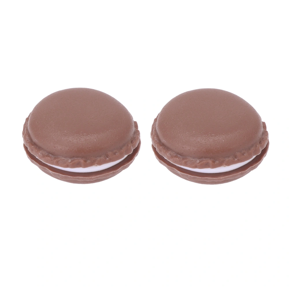 2Pcs Mini Macarons Storage Boxes Delicate Jewelry Boxes Portable Pill Organizer Cases (Coffee)