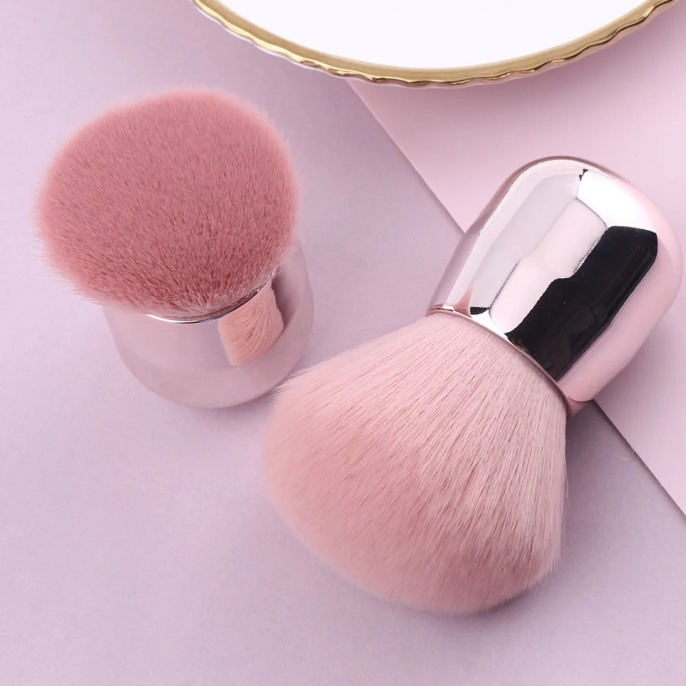 1Pc Short Handle Brushes Muti-use Makeup Brushes Cosmetic Powder Brushes Blusher Brush Beauty Tools(Pink)