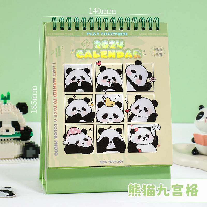 Noting Desktop Calendar Panda Pattern Standing Calendar Household Standing Calendar