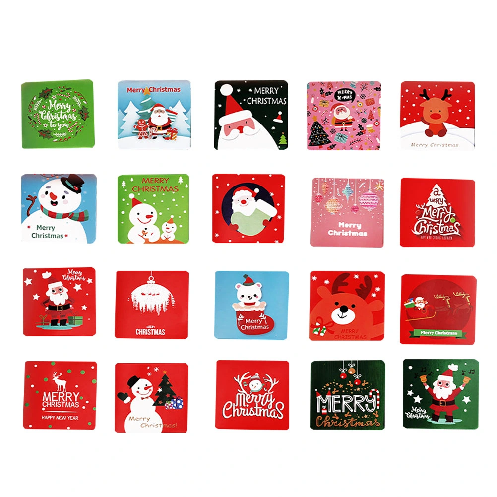 20pcs Christmas Blessing Cards Festival Message Cards Greeting Cards (Random Color)