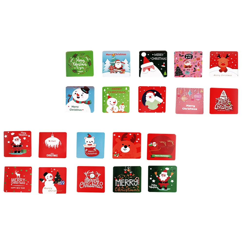 20pcs Christmas Blessing Cards Festival Message Cards Greeting Cards (Random Color)