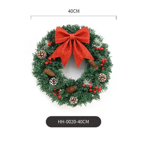 Hanging Wreath Christmas Party Pendant Decorative Bow Wreath Door Window Ornament