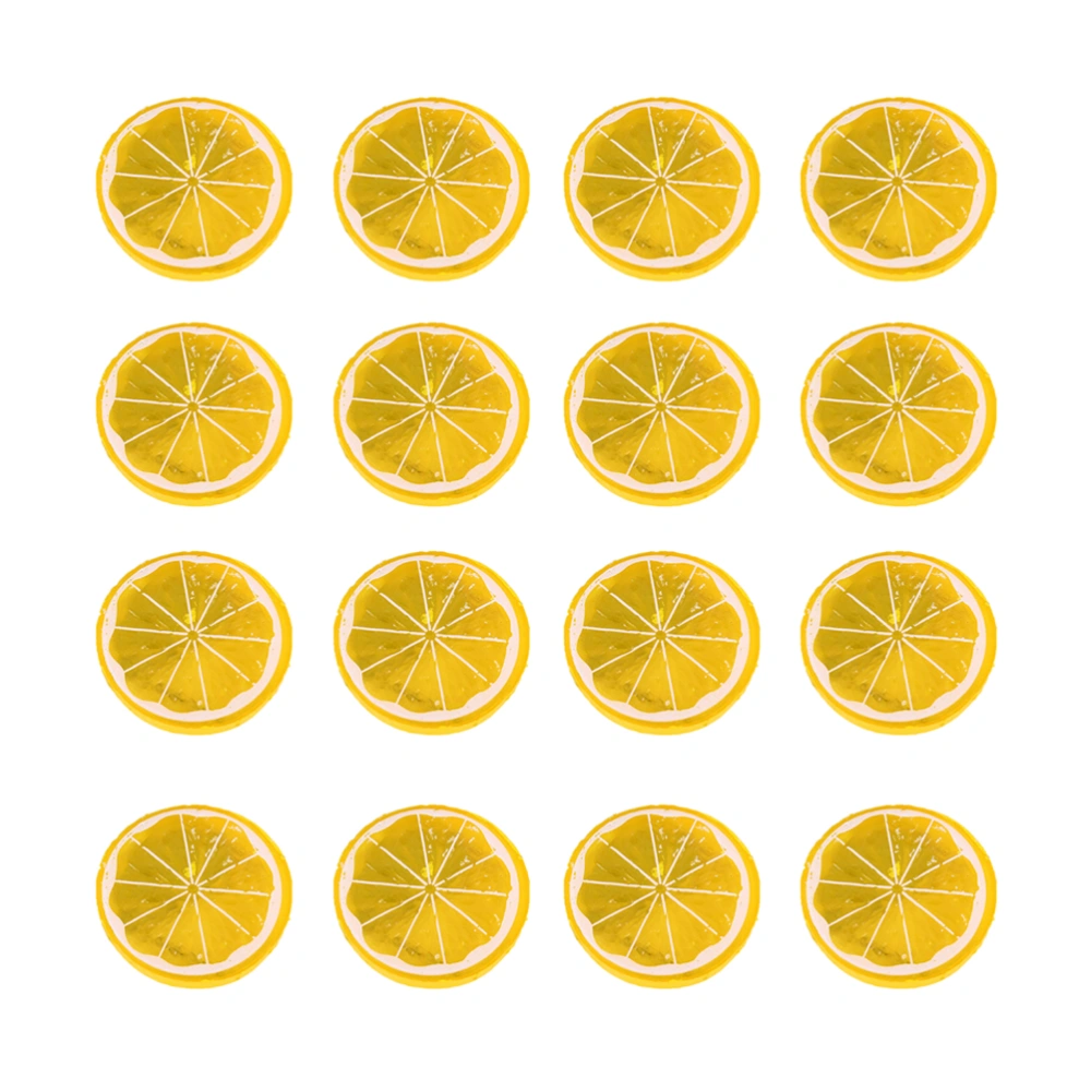 30pcs Simulation Orange Slices Lifelike DIY Ornaments Supplies Fruit Adornments Showcase Window Photography Props (Yellow)