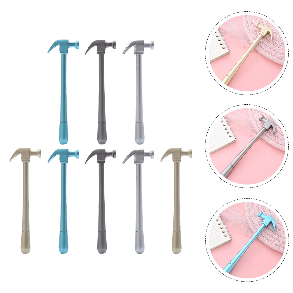 8Pcs Writing Pens Gel Ink Pen Hammer Shape Model Testing Pen for Kids Gift