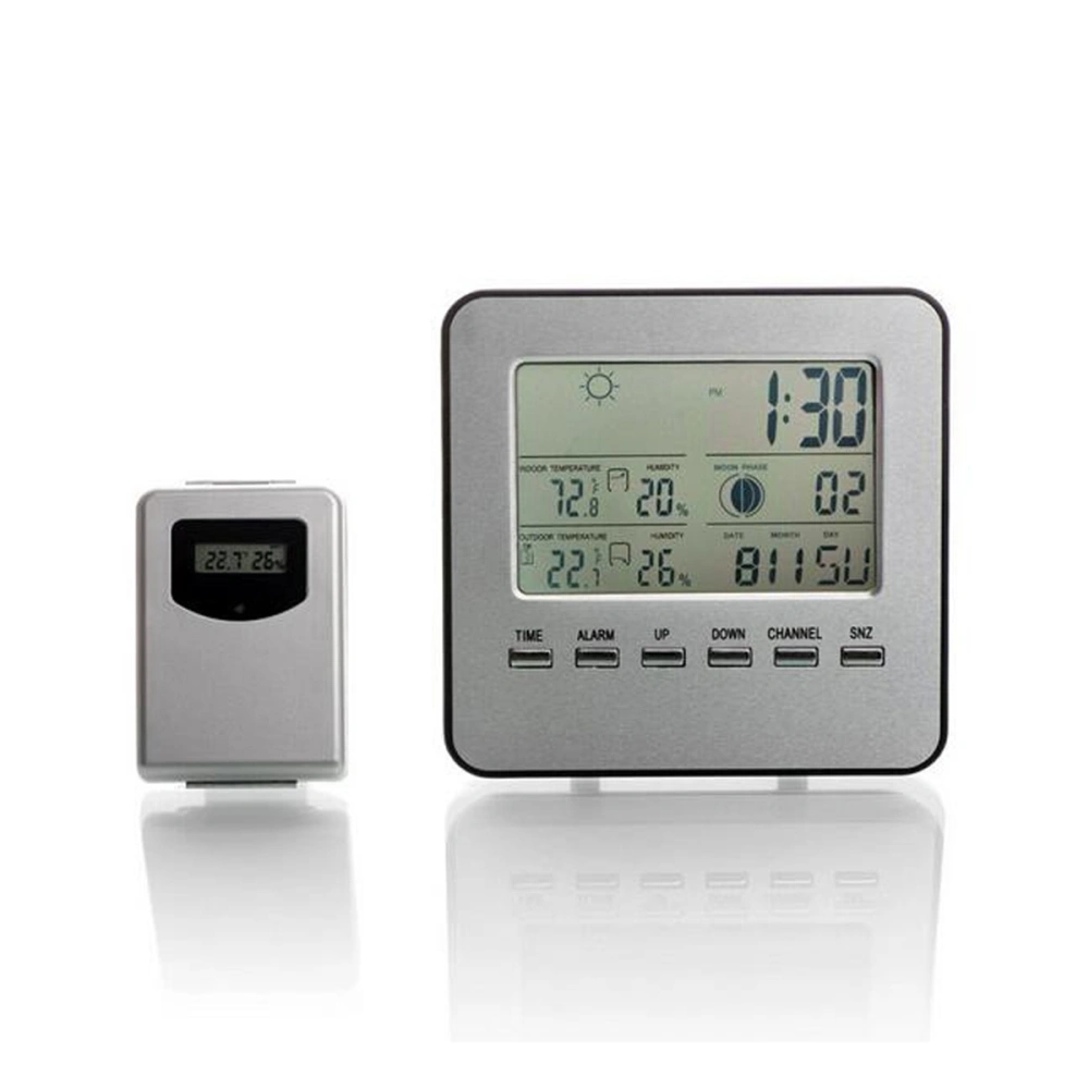 Digital Wireless Weather Clock with Indoor Outdoor Temperature Humidity Measurement Calendar Alarm Clock