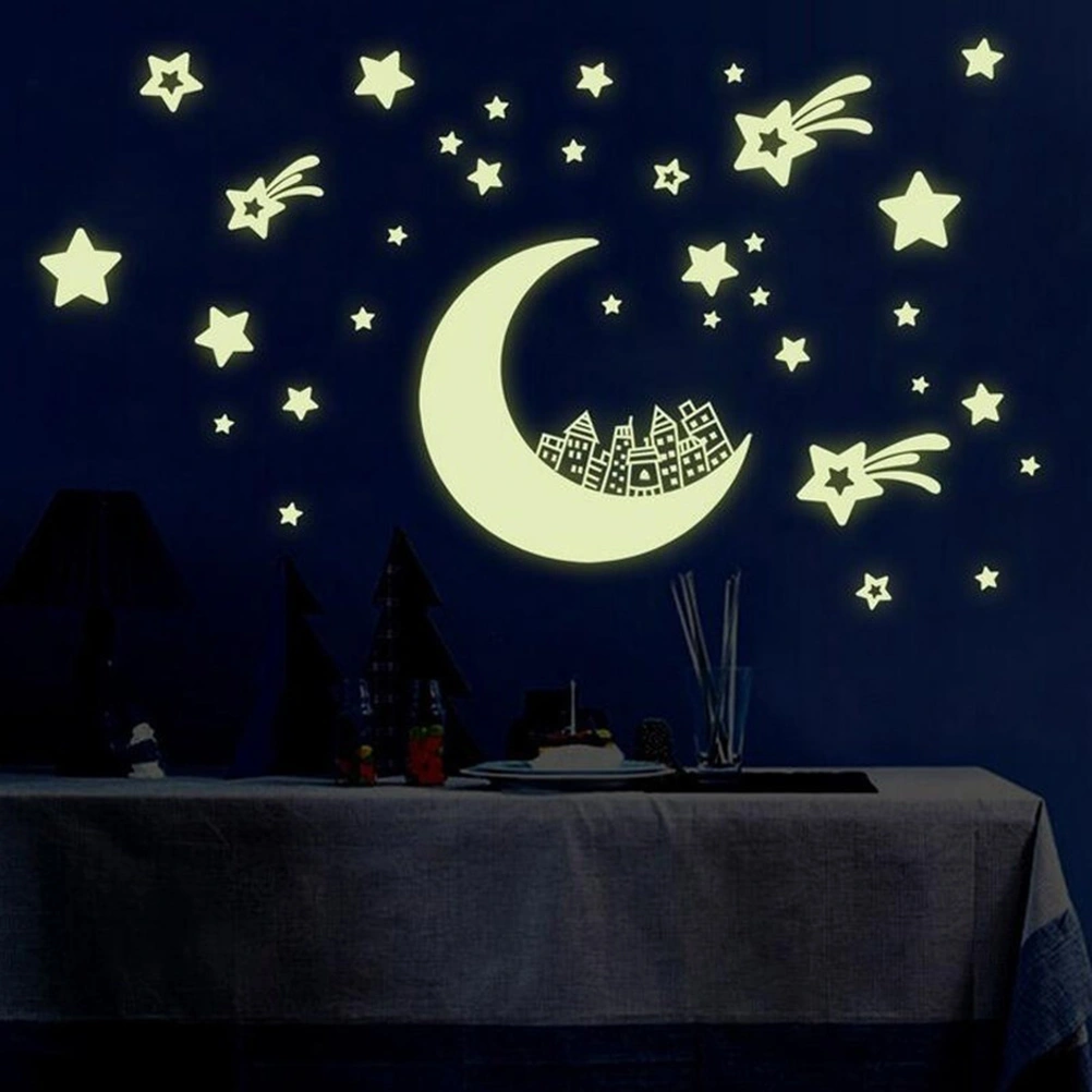 Fluorescent Stickers Glow in the Dark Star Moon Luminous Wall Decal