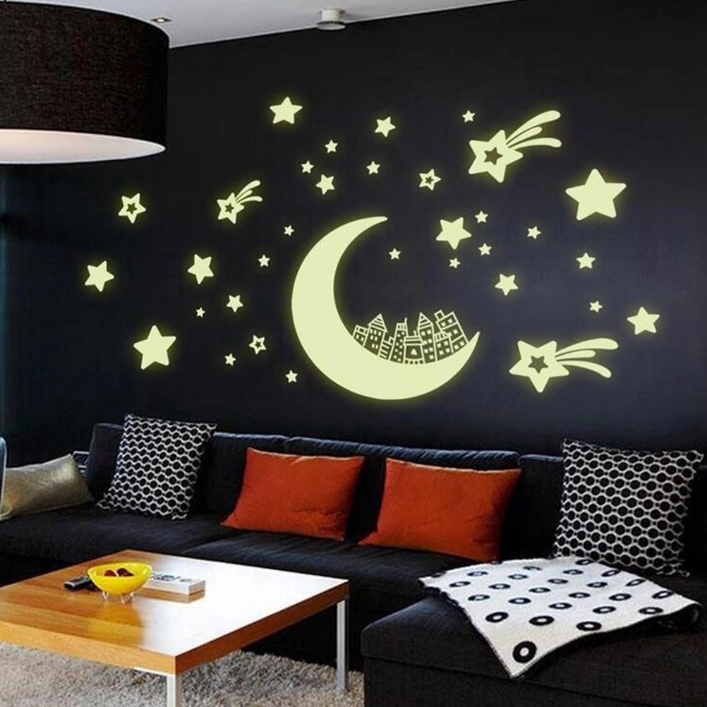 Fluorescent Stickers Glow in the Dark Star Moon Luminous Wall Decal