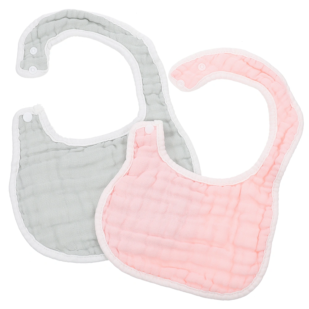 2Pcs Baby Bibs for Infant Baby Cotton Bibs Toddler U-shaped Bibs Protective Infant Bibs