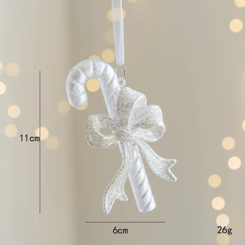 Acrylic Christmas Hanging Cane Decoration Cane Shape Xmas Tree Hanging Ornament