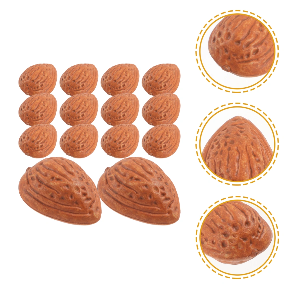 20Pcs Realistic Almonds Decors Artificial Almonds Fake Nuts Lifelike Model Table Almonds Decorations