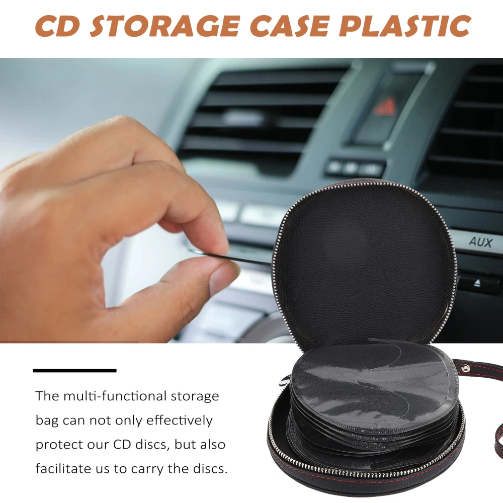 Cd Case Dvd Organizer Large Capacity Leather Dvd Disc Holder For Home Car Office