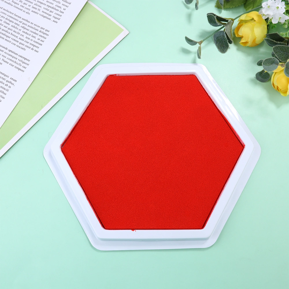 1PC Hand Ink Pad Round DIY Finger Palm Painting Inkpad Graffiti Drawing Toys for Kids Children (Red)