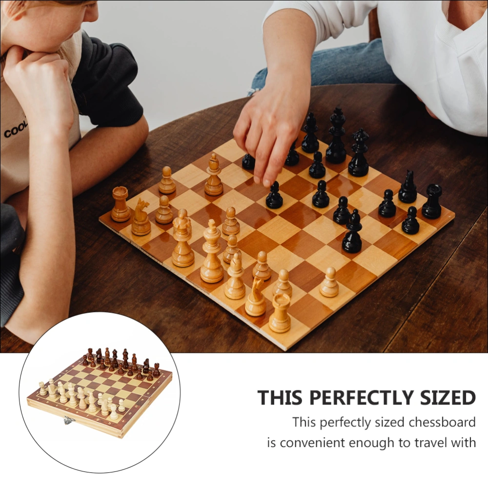 1 Set Wooden Chessboard Game Magnetic Chess Set Children Educational Toys