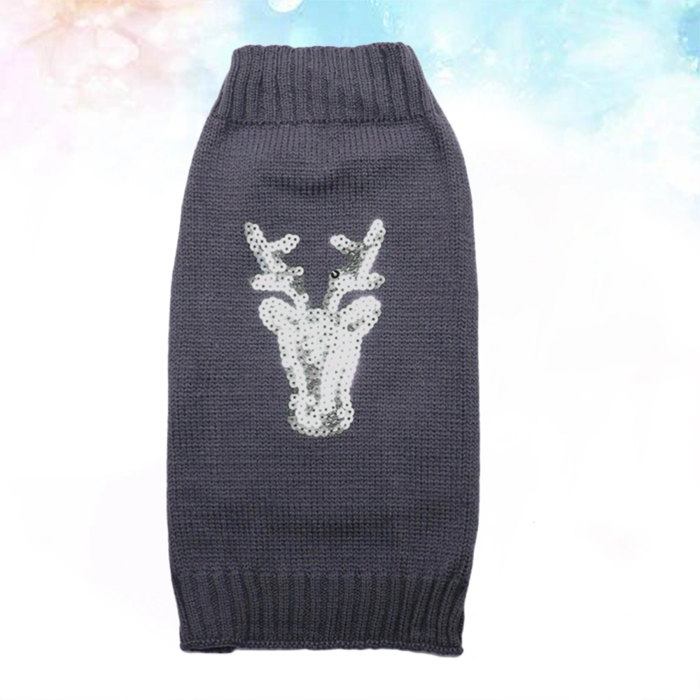 Pet Dog Clothes Christmas Elk Pattern Sweater Puppy Costume Warm Pet Garment Adorable Dog Clothing Size S