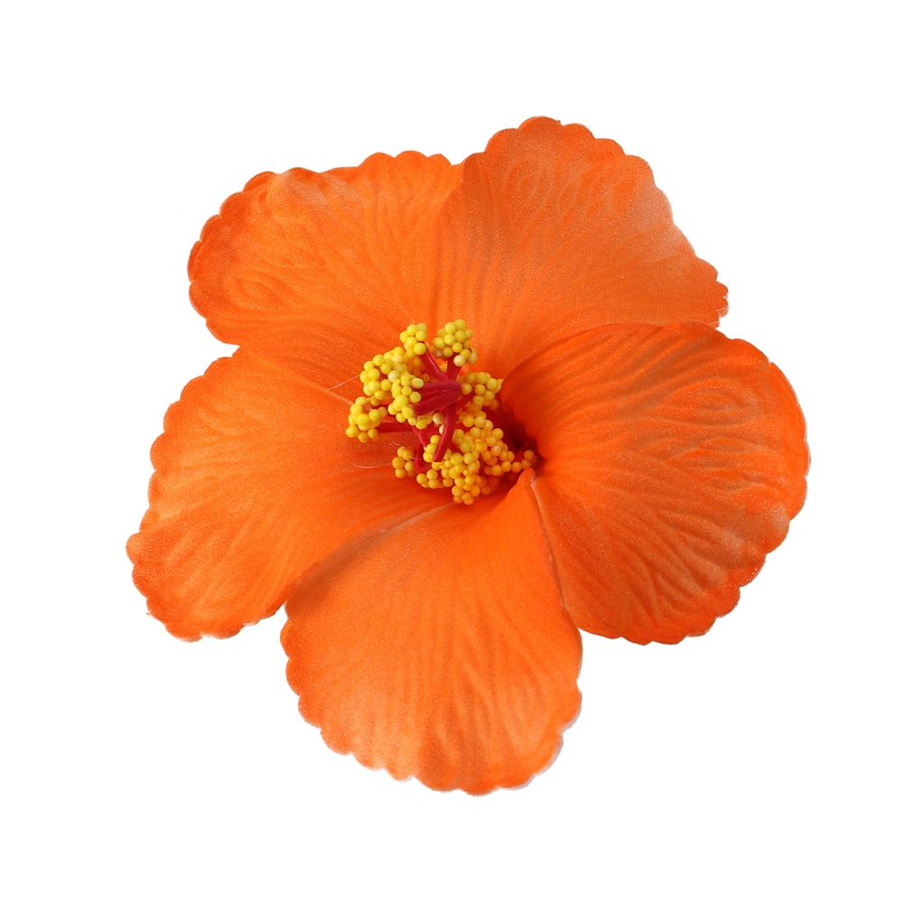 1 Pc Hibiscus Flowers Hawaiian Flowers Artificial Flowers for Tabletop Decoration Party Favors Supplies (Orange)