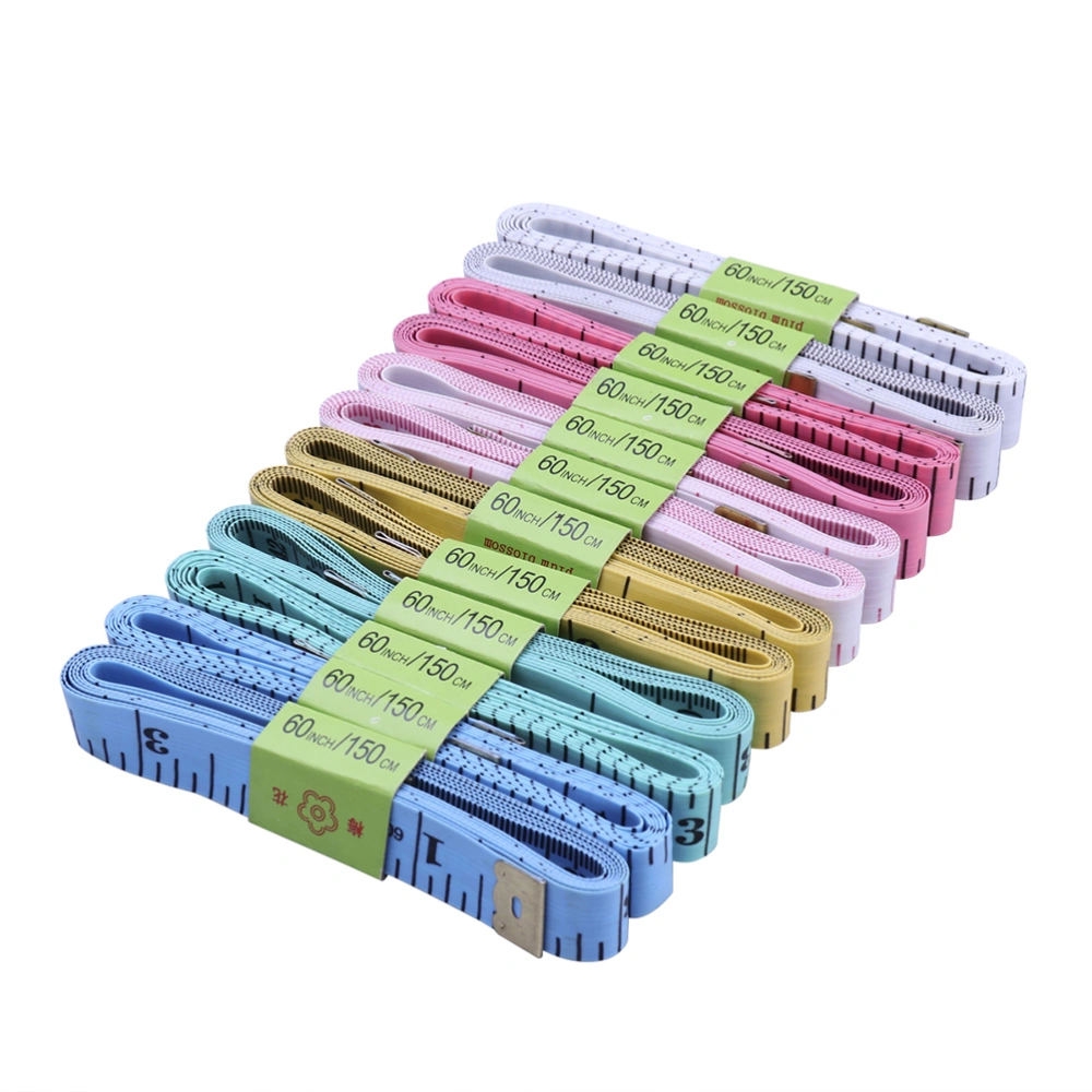 18pcs 1.5M Measuring Tape Flexible Tape Ruler Sewing Tape Measure for Tailor Craftman (Random Color)