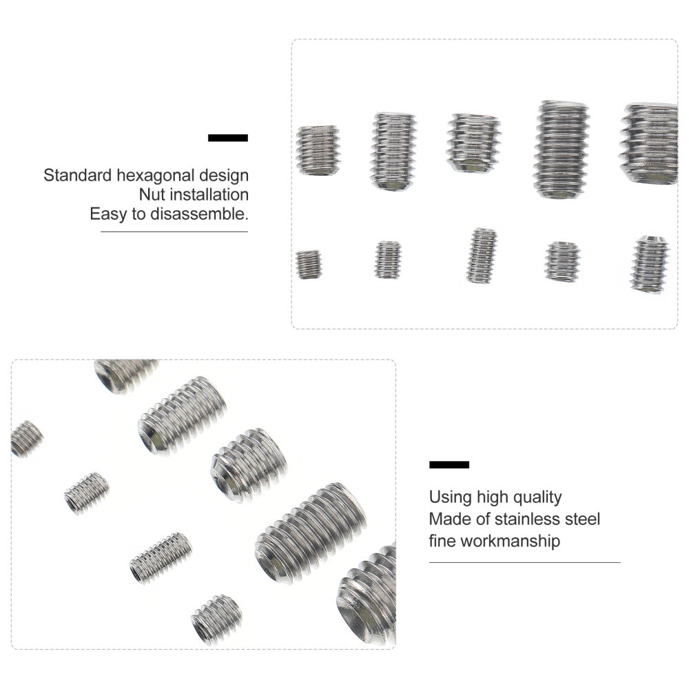 300pcs Stainless Steel Hex Allen Head Socket Set Screw Assortment Kit Socket Set