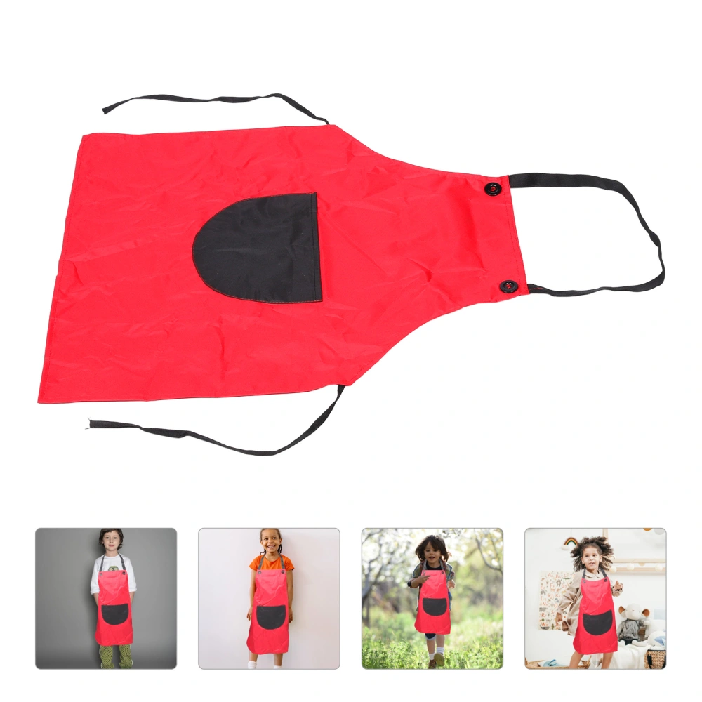 1pc Waterproof Children's Art Painting Aprons Overalls Dinner Clothes for Kids Children (L 8-12 Years Old Red)