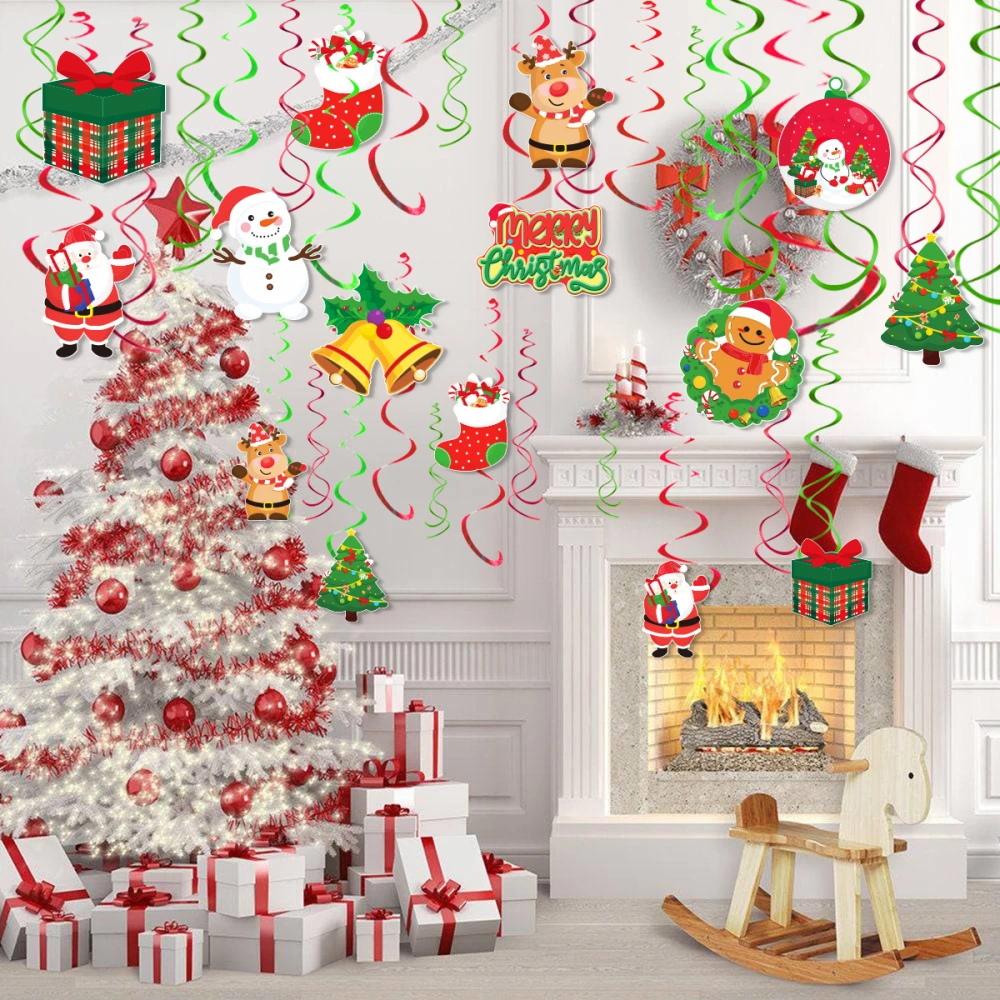 1 Set Christmas Decoration Christmas Hanging Swirls Decoration Christmas Hanging Swirls