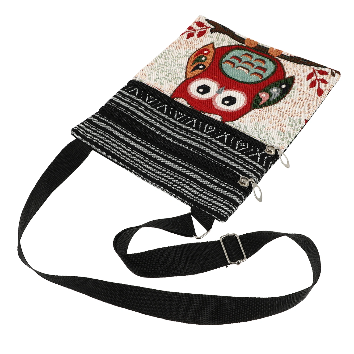 Canvas Zipper Bag Owl Printed Bohemian Crossbody Bag Satchel Women Shopping Pouch (550b)