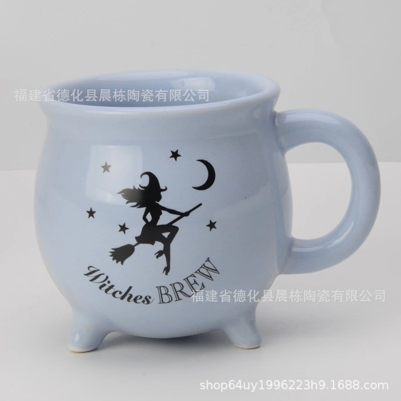 Halloween Witch Brew Cauldron Mug Ceramic Drink Serving Mug Cauldron Coffee Mug