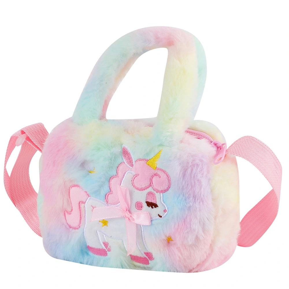 Unicorn Kids Plush Crossbody Bag Stylish Shoulder Bag Portable Plush Shoulder Bag