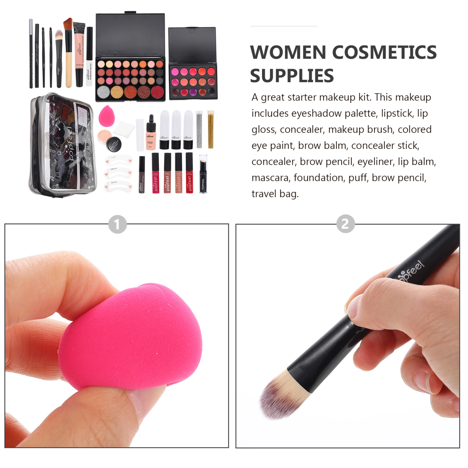 1 Set Ladies Makeup Kit Cosmetic Makeup Durable Makeup Supplies Cosmetic Kit