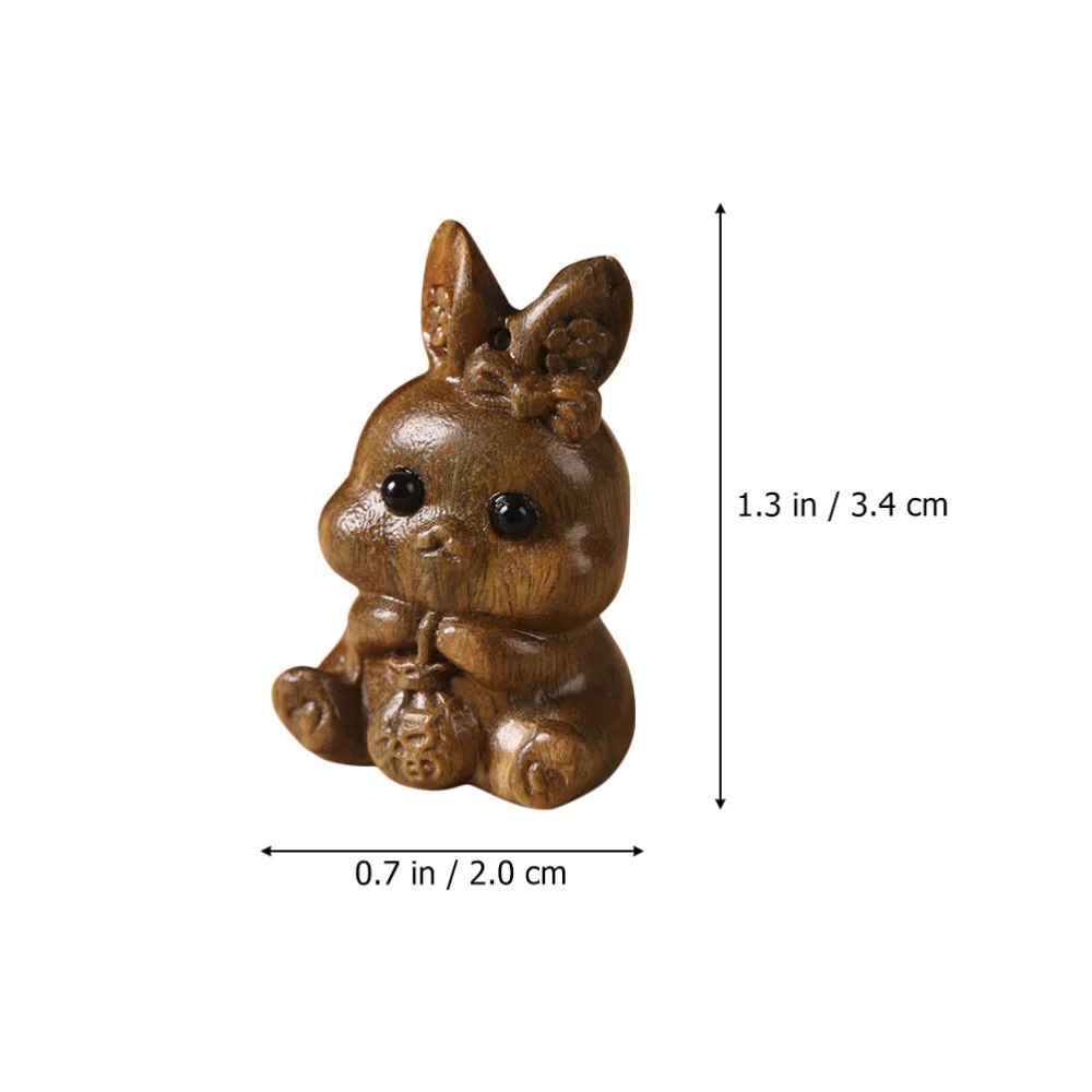 2Pcs DIY Wood Rabbit Charm Decorative Rabbit Hanging Ornament Wood Rabbit Craft