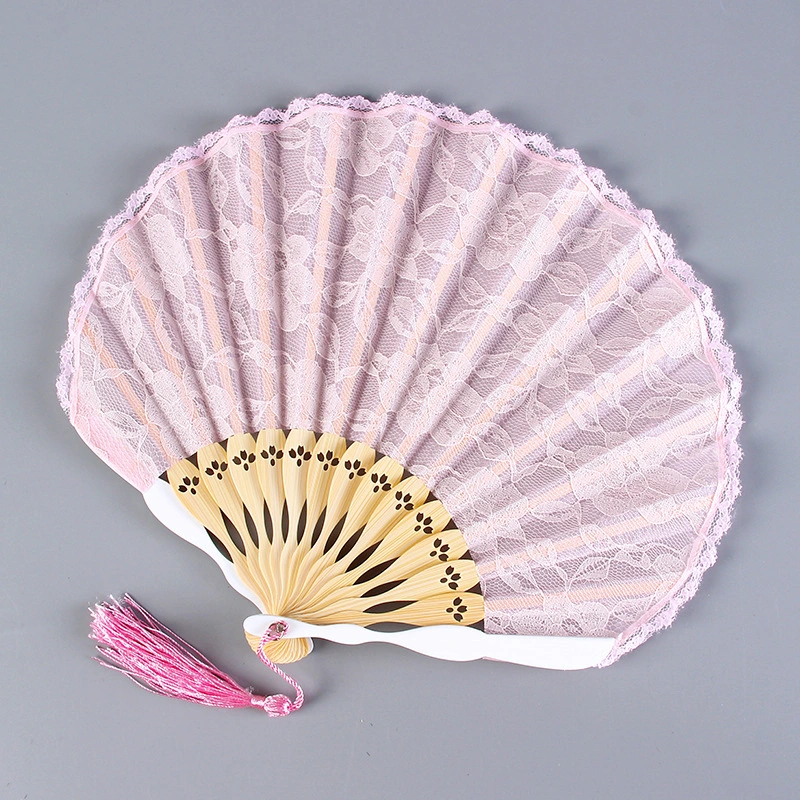 Lace Hand Fan with Tassel Elegant Lace Folding Fan Handheld Folding Fan