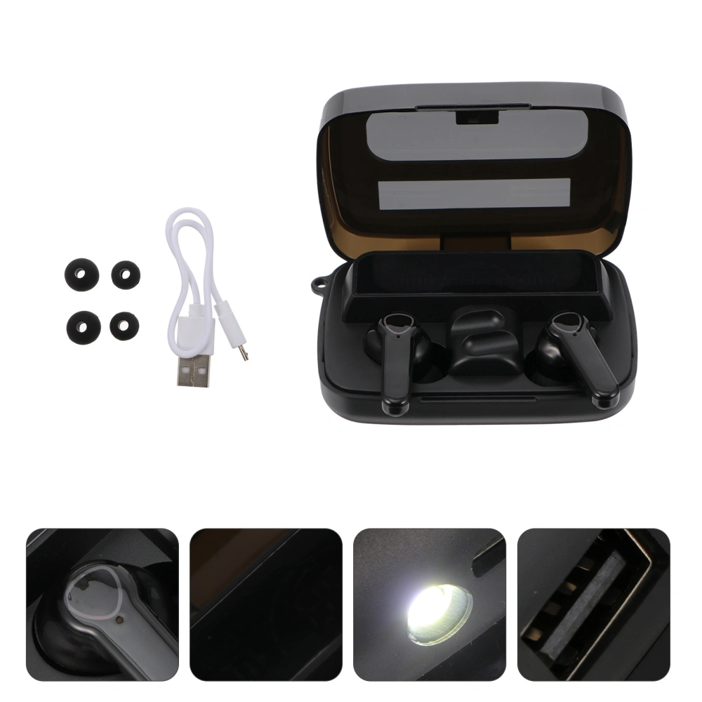 1 set of Smart Wireless Earbuds Smart Touch Headset Sports Earphone with Light