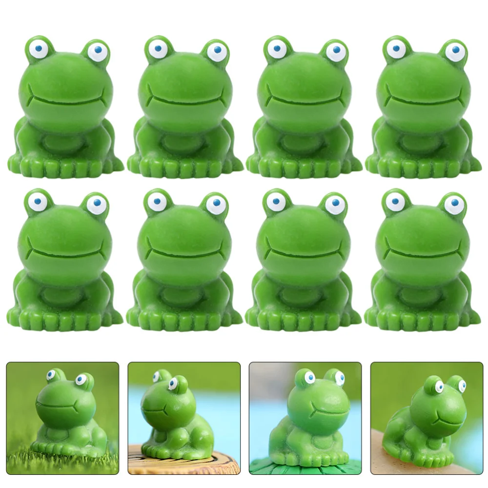 10pcs Small Frogs Statue Frogs Resin Ornaments Garden Figurine Decoration