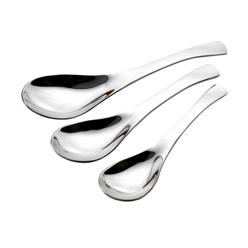 3pcs Silverware Stainless Steel Spoon Set Kitchen Dining Utensils (S,M,L Size)